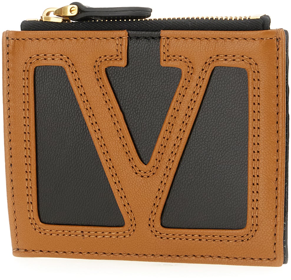 Valentino Valentino Garavani Black leather card holder Divers