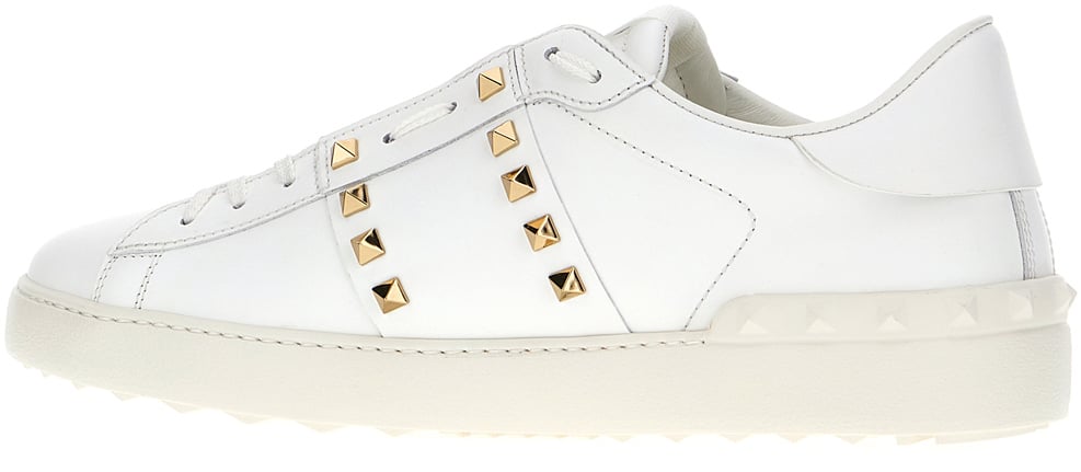 Valentino Valentino Garavani White leather Rockstud sneakers Wit