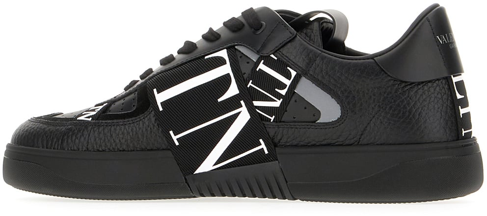 Valentino Valentino Garavani Black leather VLTN sneakers Zwart