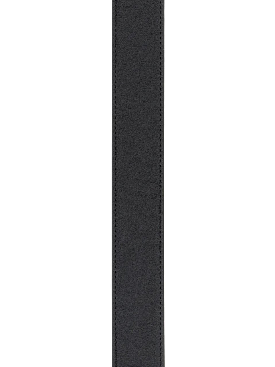 Valentino Black/Navy Reversible Leather V-Buckle Belt Zwart