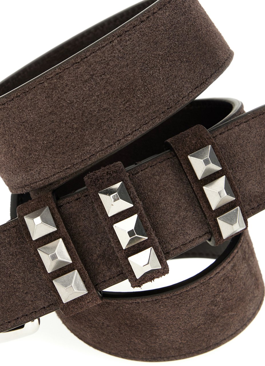 Valentino Valentino Garavani Chocolate suede belt Bruin