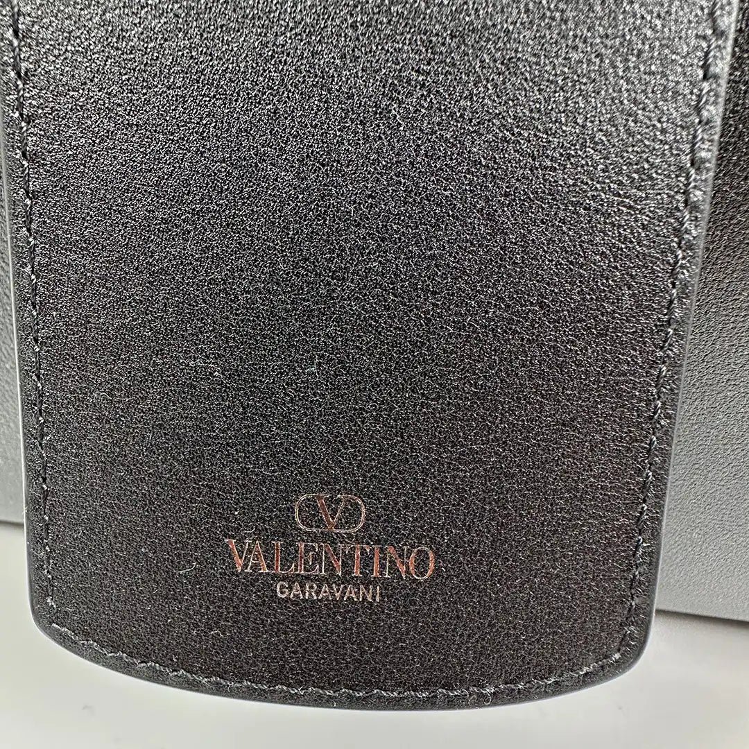 Valentino Valentino Garavani VLOGO Large Leather Shopper Bag / Mint Condition Zwart