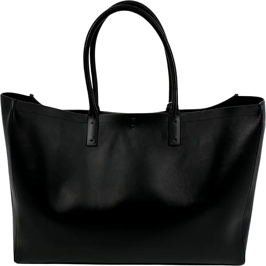 Valentino Valentino Garavani VLOGO Large Leather Shopper Bag / Mint Condition Zwart