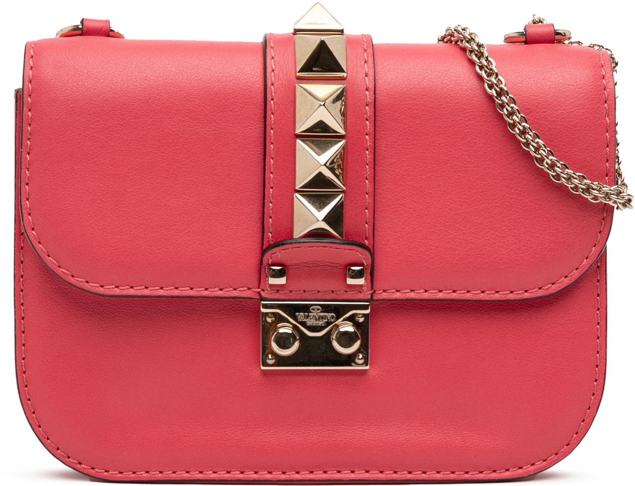 Valentino Small Rockstud Glam Lock Crossbody Roze