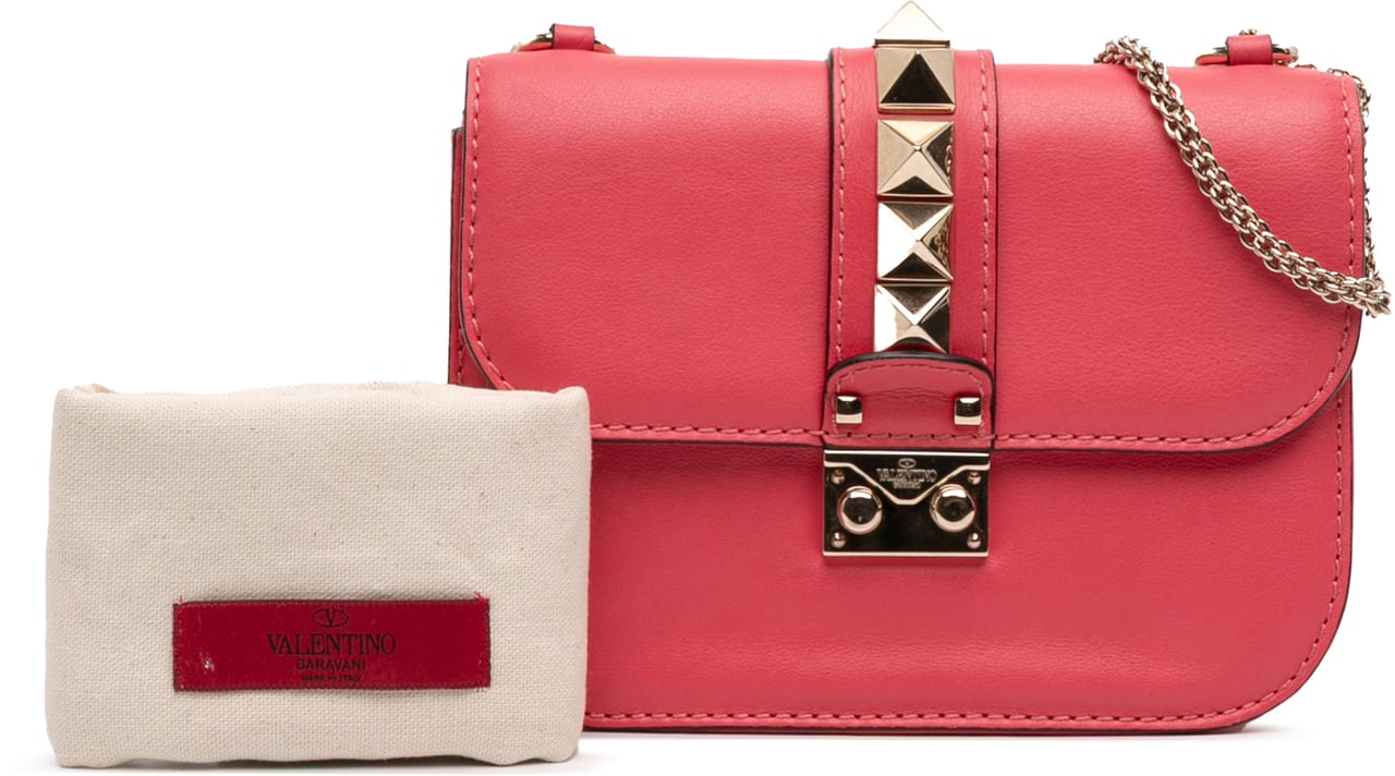 Valentino Small Rockstud Glam Lock Crossbody Roze