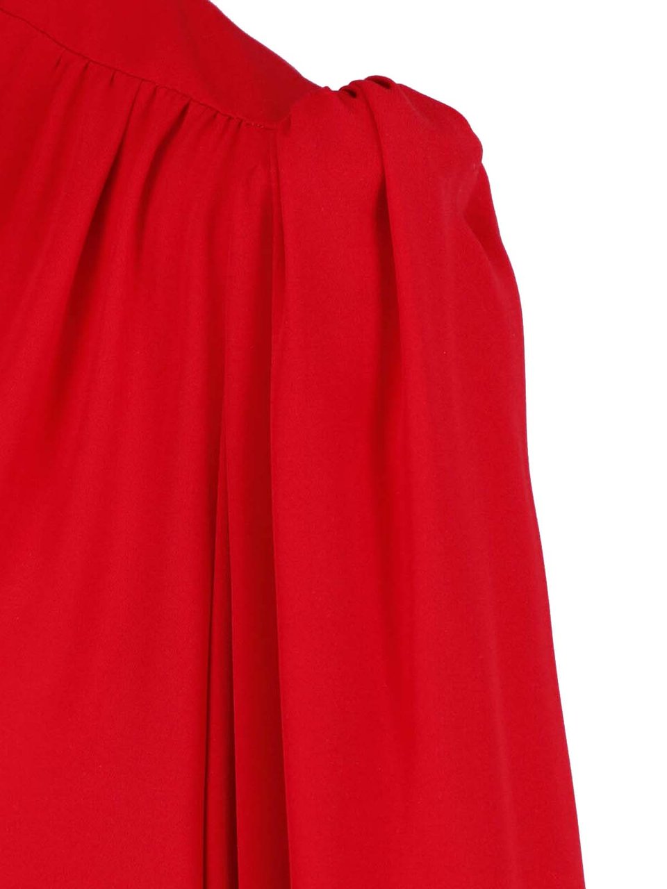 Valentino Classic Button-Down Blouse with Bow Tie Neckline Rood