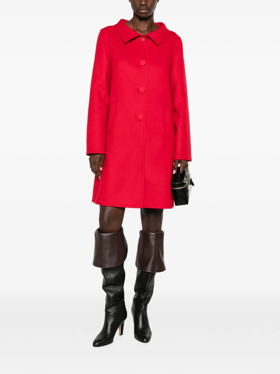 Valentino Red A-Line Coat Rood