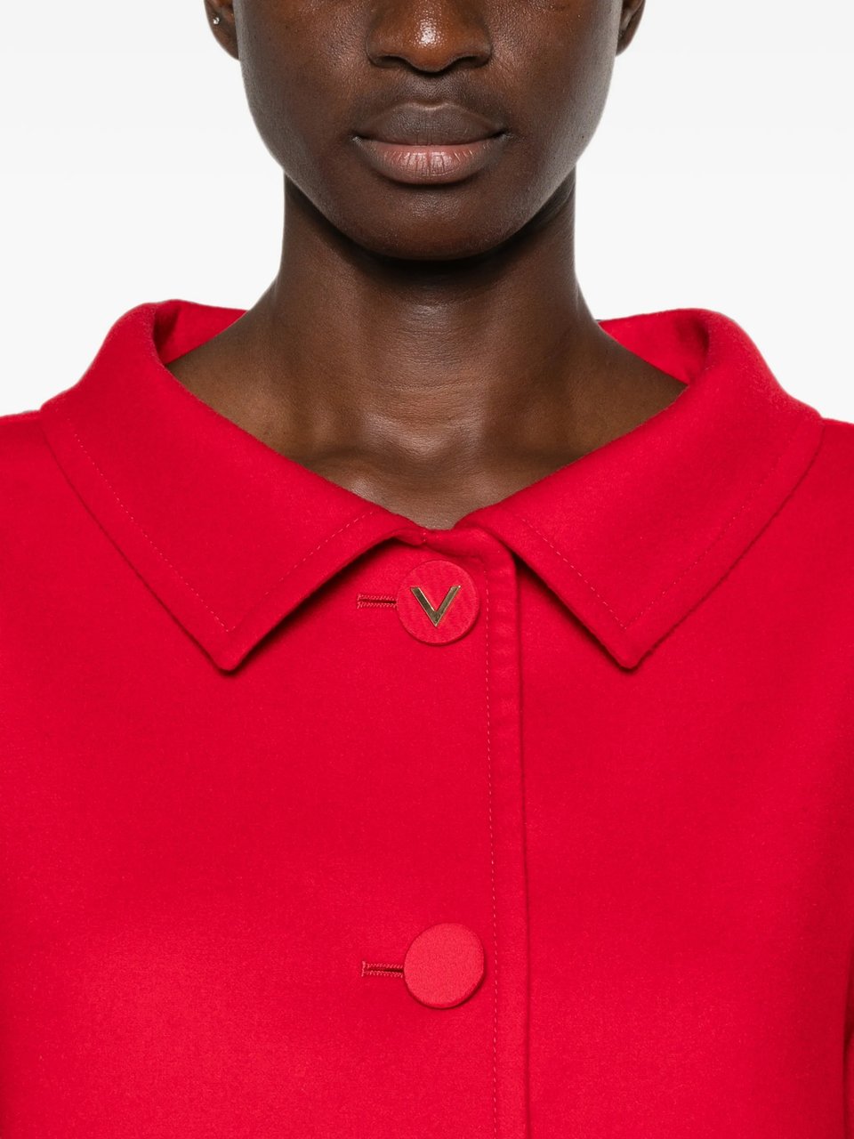 Valentino Red A-Line Coat Rood