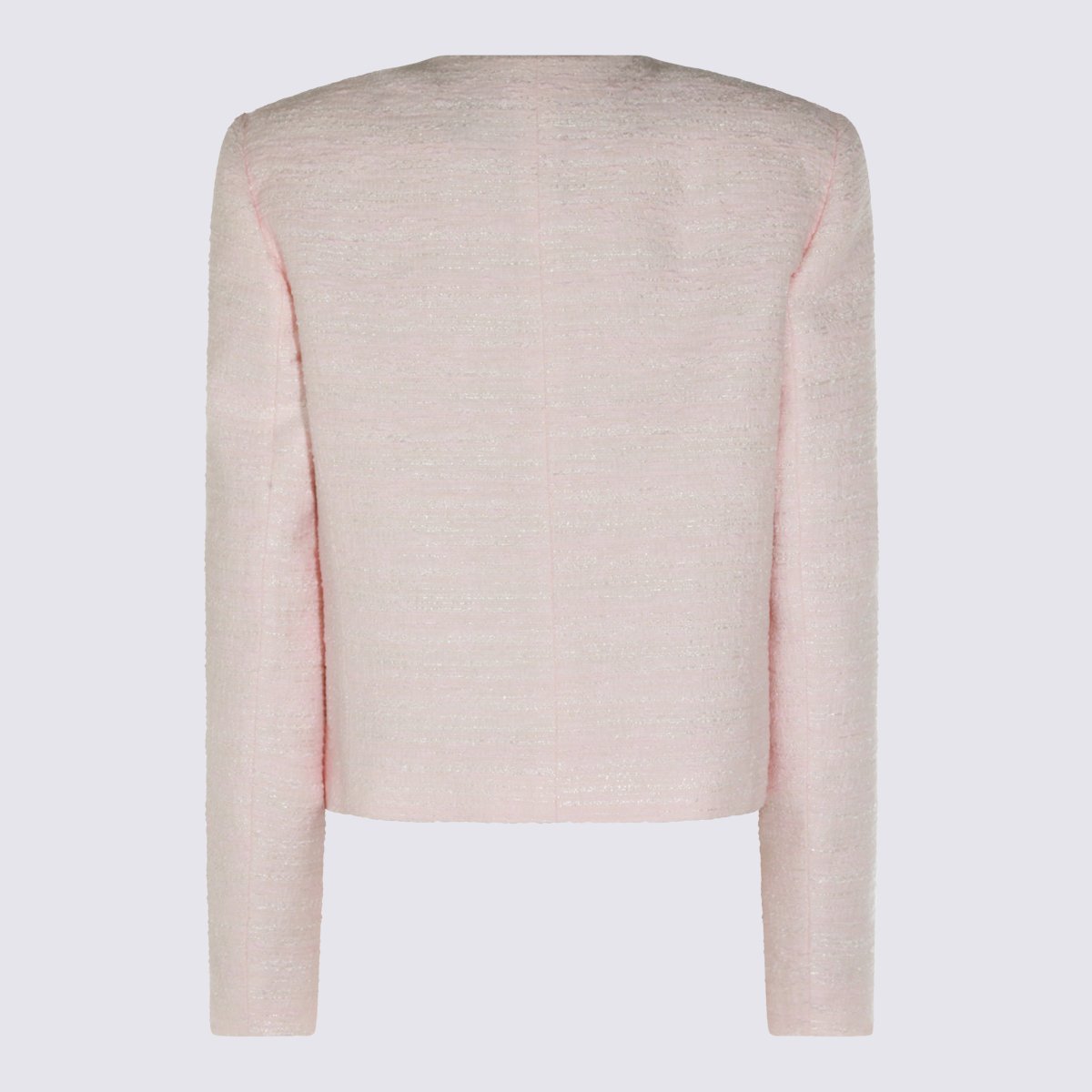 Valentino Textured Cropped Jacket with Flap Pockets and Button Detail Roze