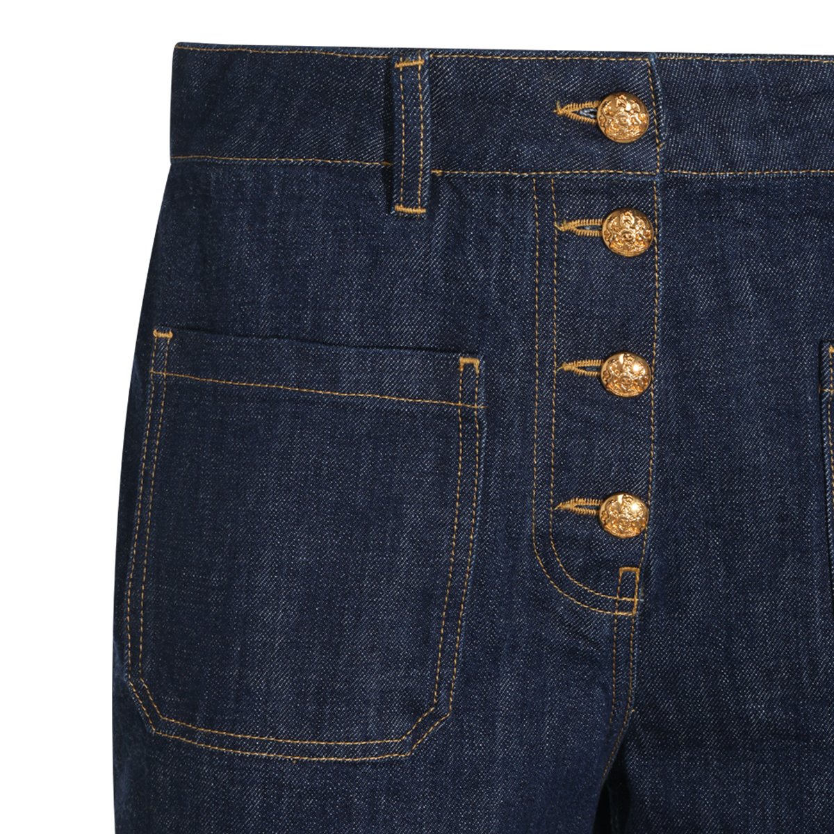 Valentino High-Waisted Straight-Leg Jeans Zwart