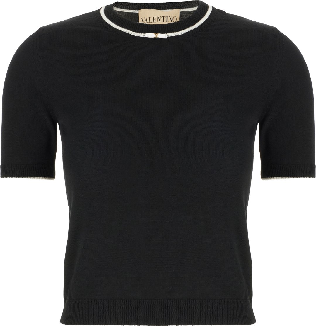 Valentino Garavani Black wool sweater Zwart