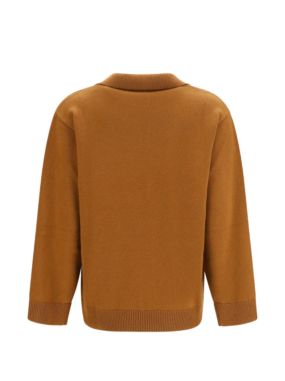 Valentino Earthy Wide V-Neck Cashmere Sweater Bruin