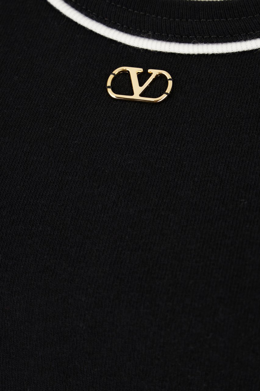 Valentino Garavani Black cotton top Zwart