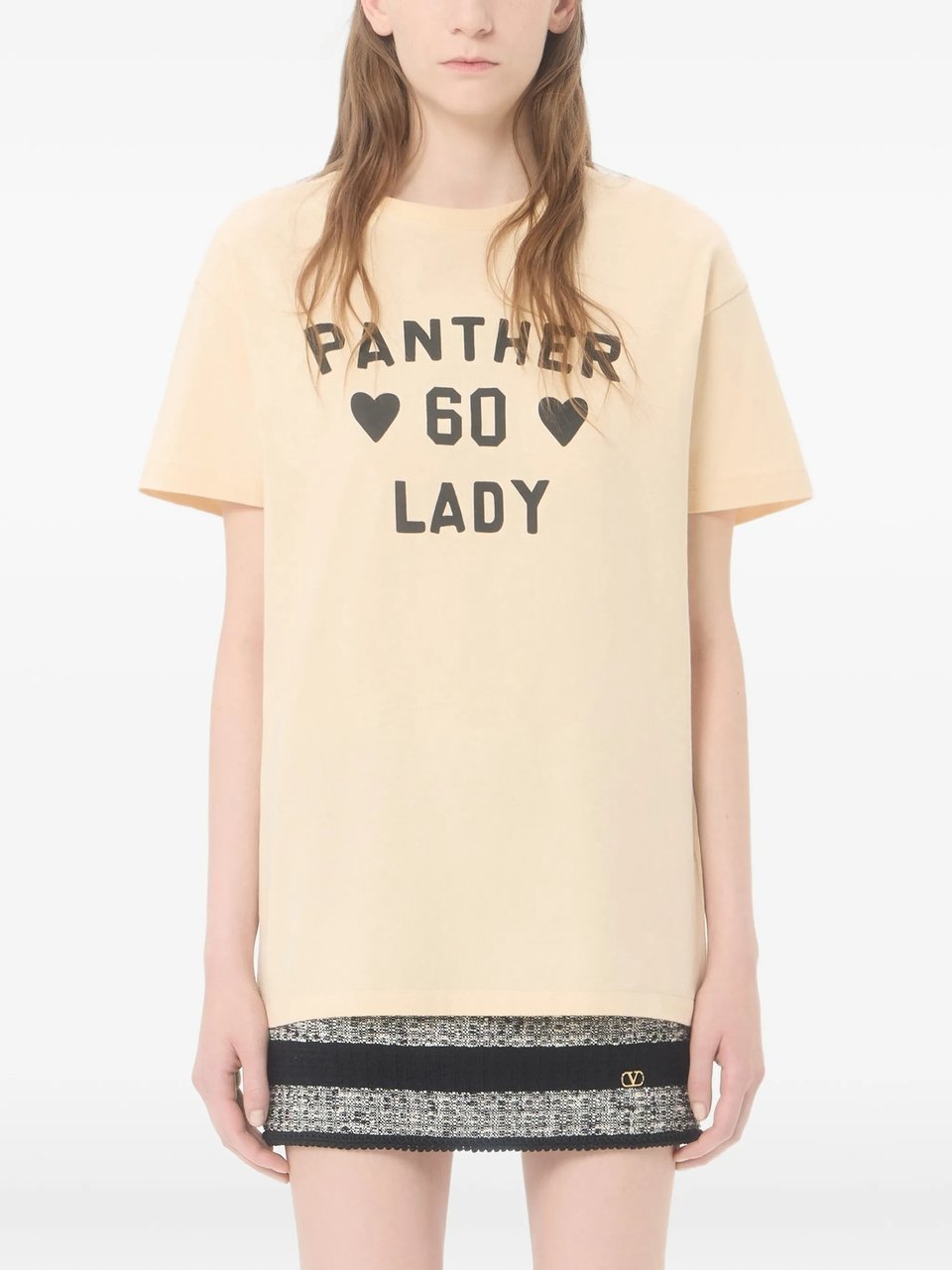 Valentino Light Beige Boxy Cotton T-Shirt Neutraal