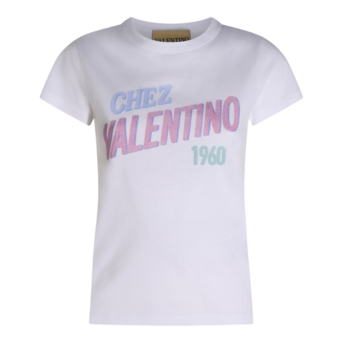 Valentino Colorful Graphic Crew Neck T-Shirt Wit