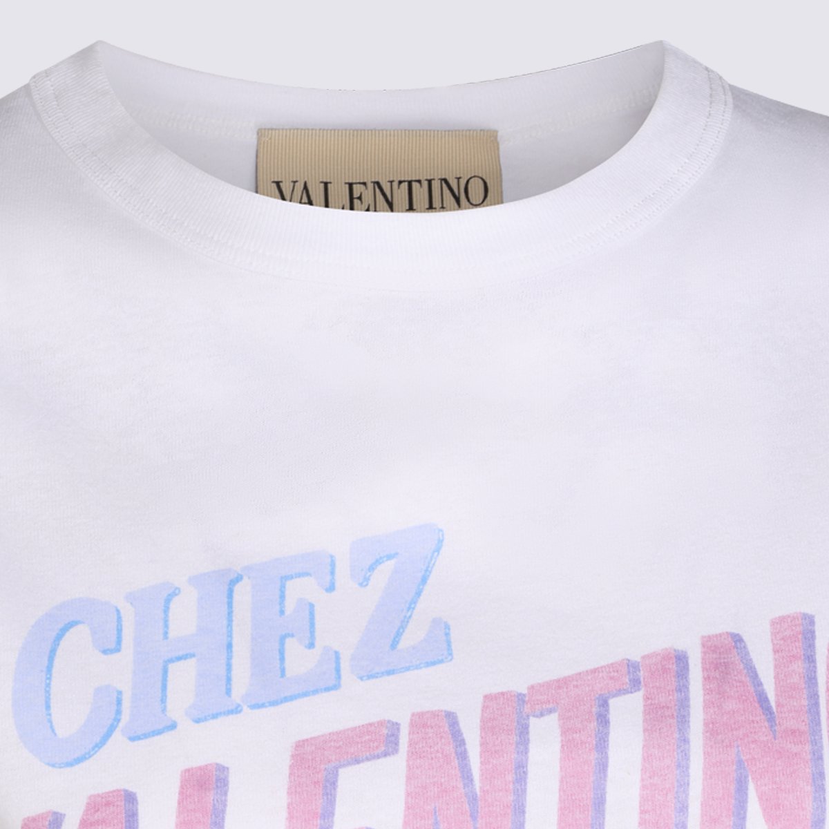 Valentino Colorful Graphic Crew Neck T-Shirt Wit