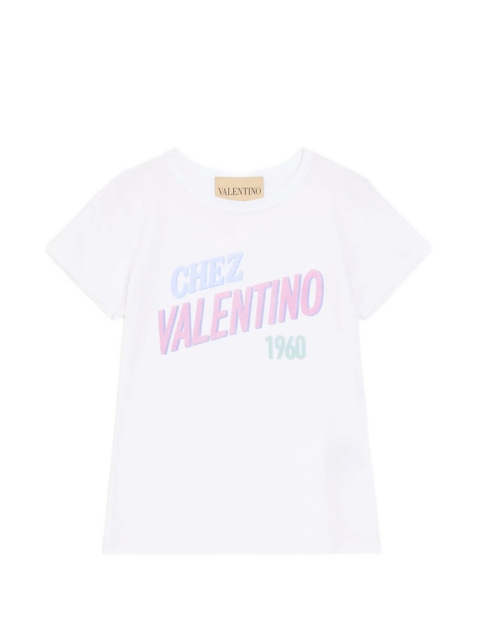 Valentino Pastel Graphic Design Cotton T-Shirt Wit