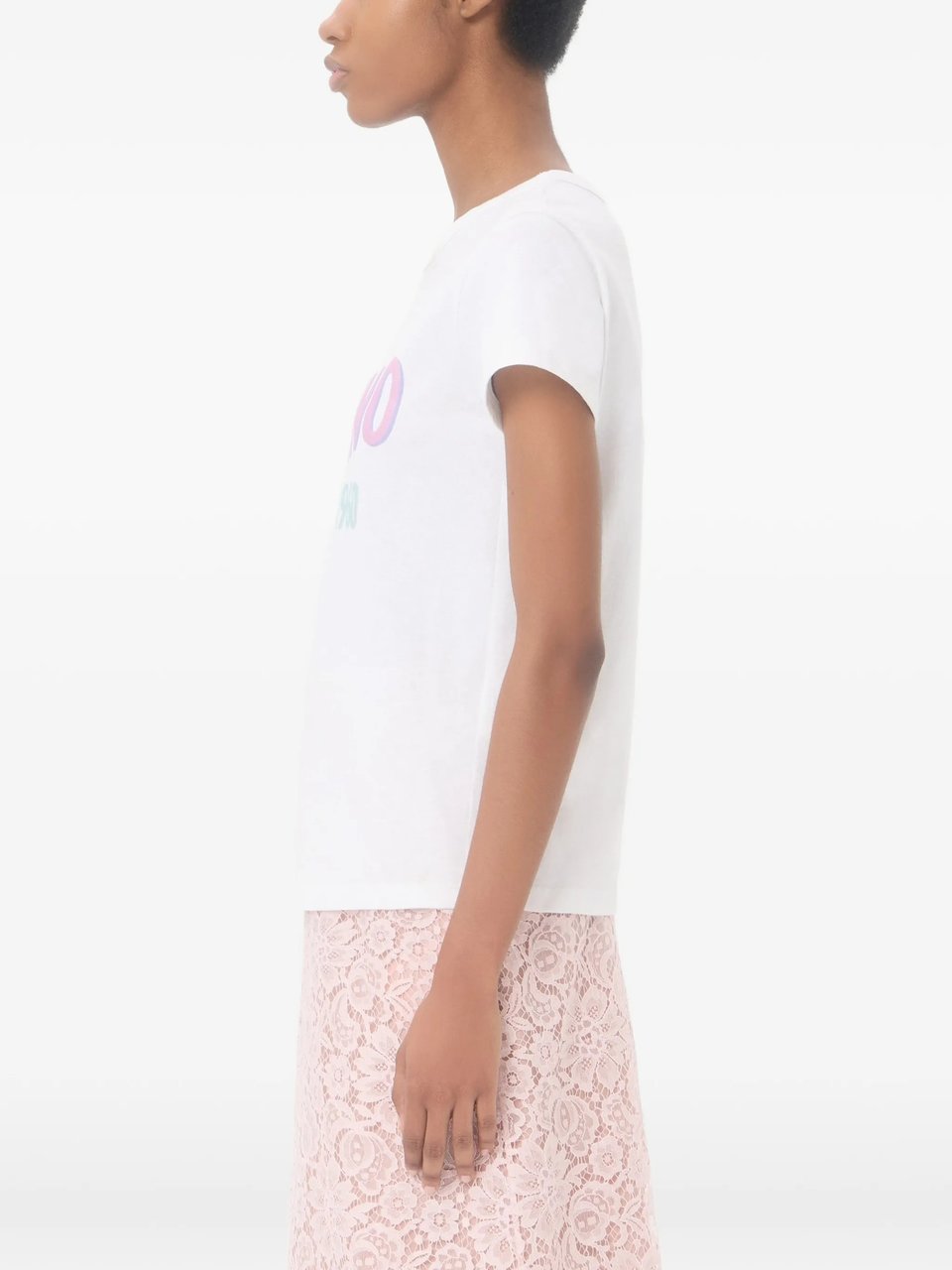 Valentino Pastel Graphic Design Cotton T-Shirt Wit