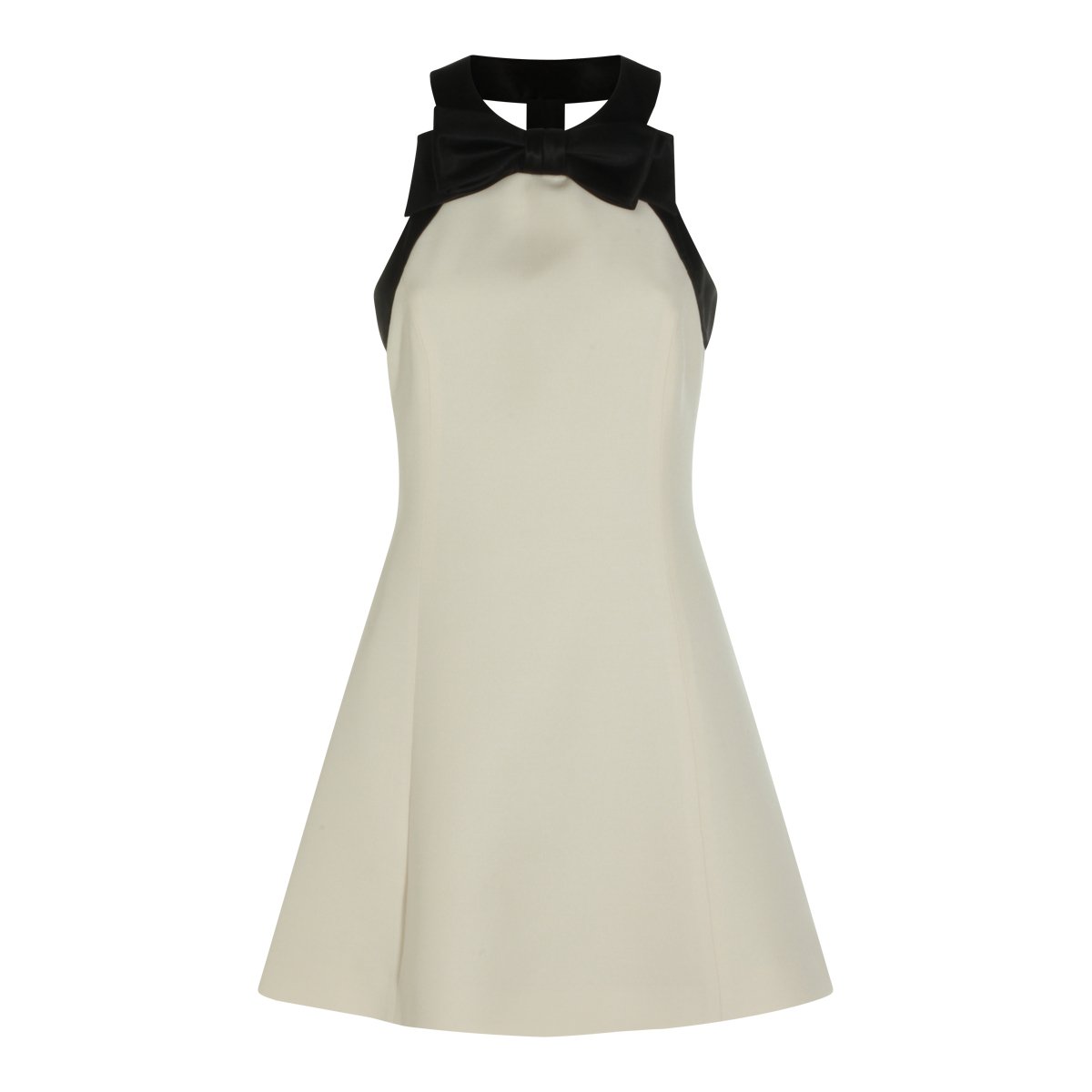 Valentino Sleeveless Wool Mini Dress With Bow Detail Grijs
