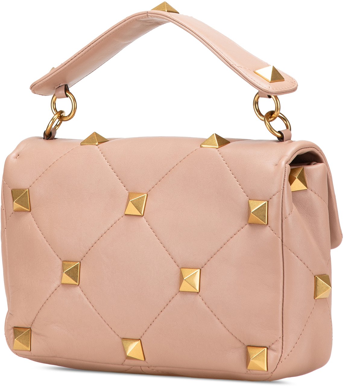 Valentino Large Nappa Roman Stud Satchel Roze