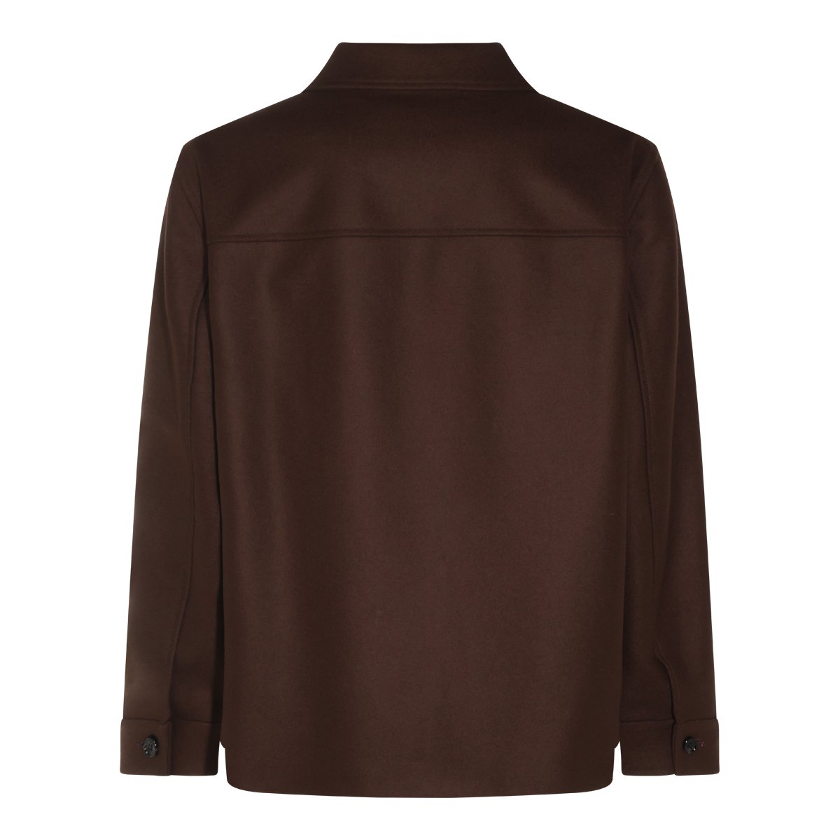 Valentino Brown Virgin Wool Jacket With Vlogo Signature Zwart