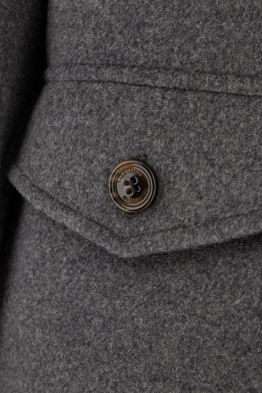 Valentino Garavani Graphite wool blend coat Grijs