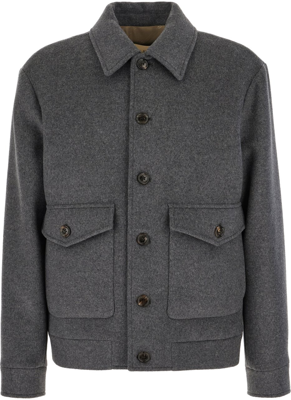 Valentino Garavani Graphite wool blend coat Grijs