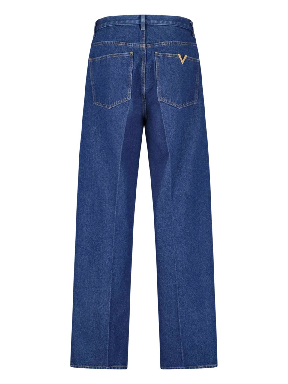 Valentino Blue Vgold High Waist Denim Jeans Blauw