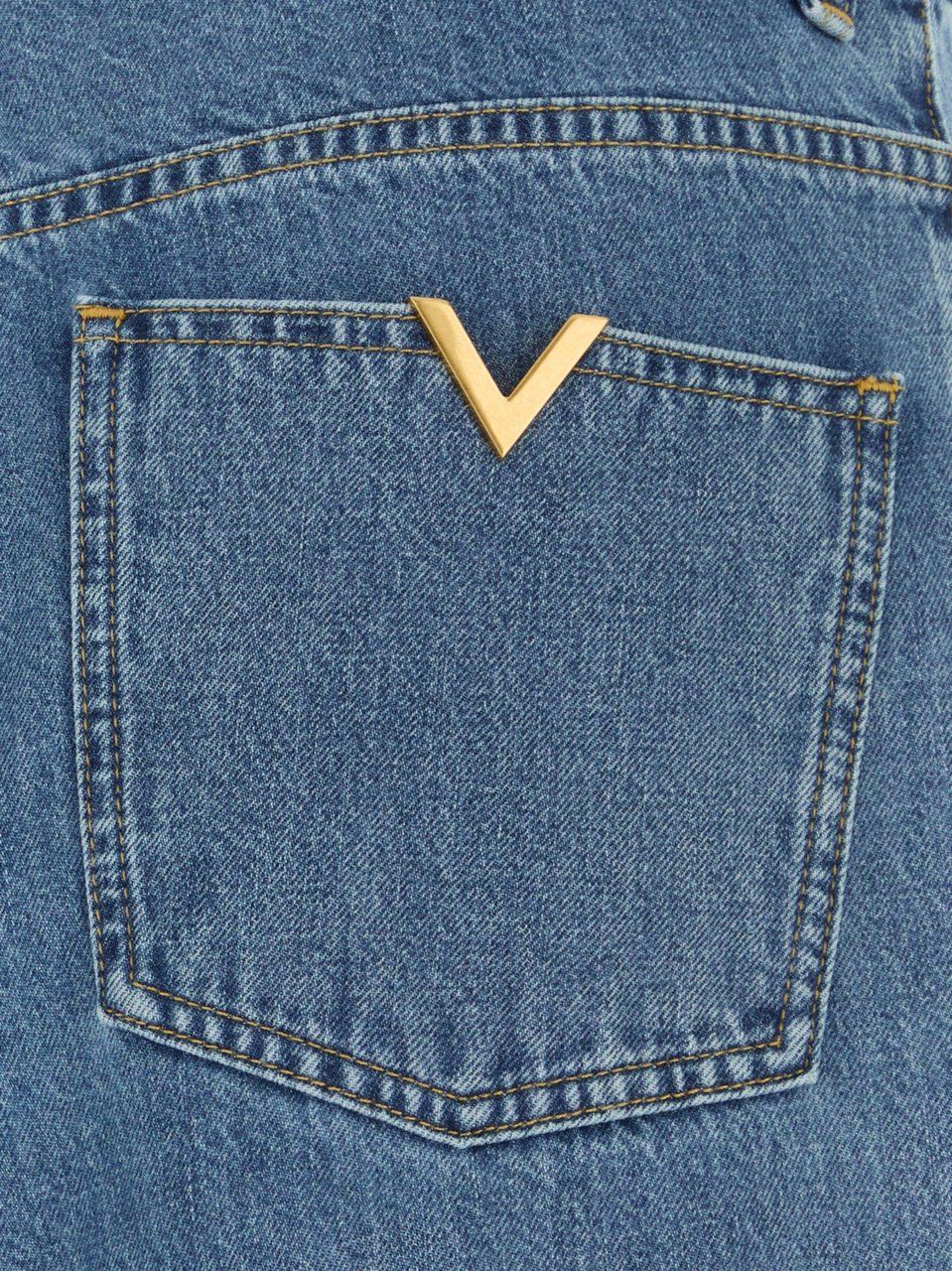 Valentino Denim 5 Tasche Straight Leg Jeans Blauw