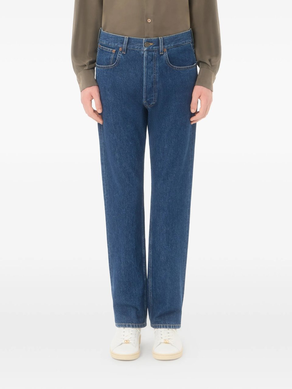 Valentino Mid-Blue Denim 5 Tasche Jeans Groen