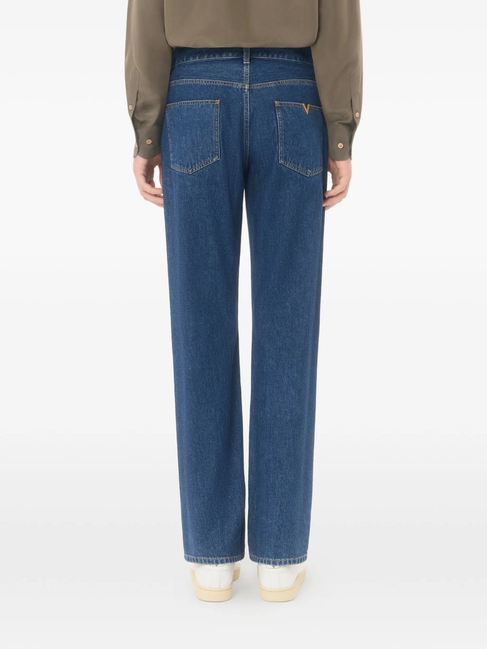Valentino Mid-Blue Denim 5 Tasche Jeans Groen