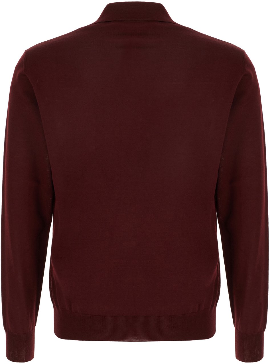 Valentino Garavani Burgundy wool polo shirt Rood