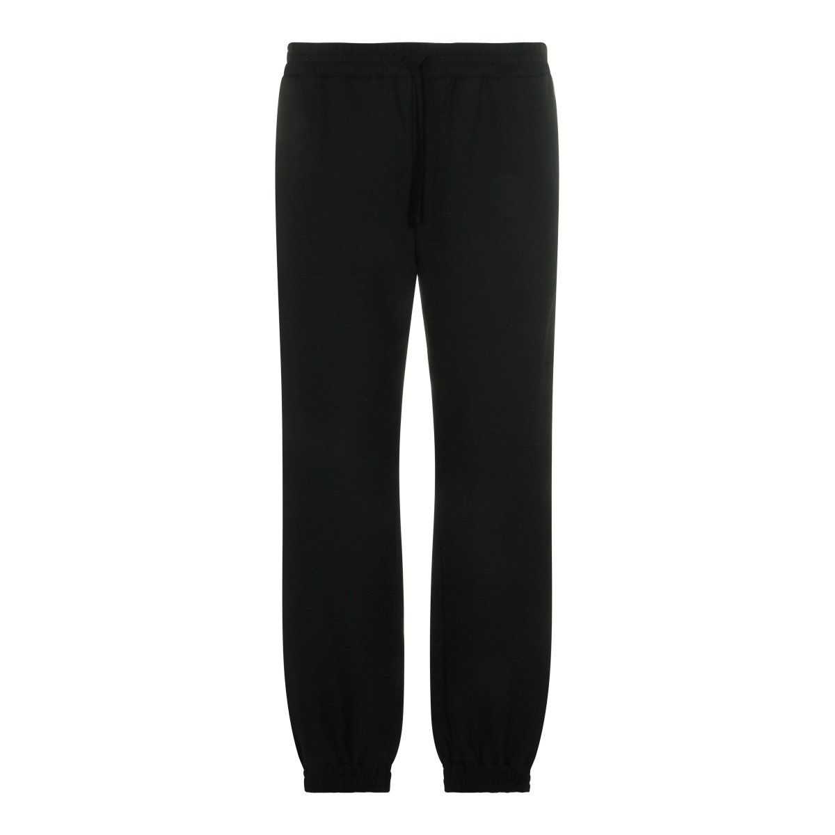 Valentino Black Trousers With Elasticated Waist And Ribbed Cuffs Zwart