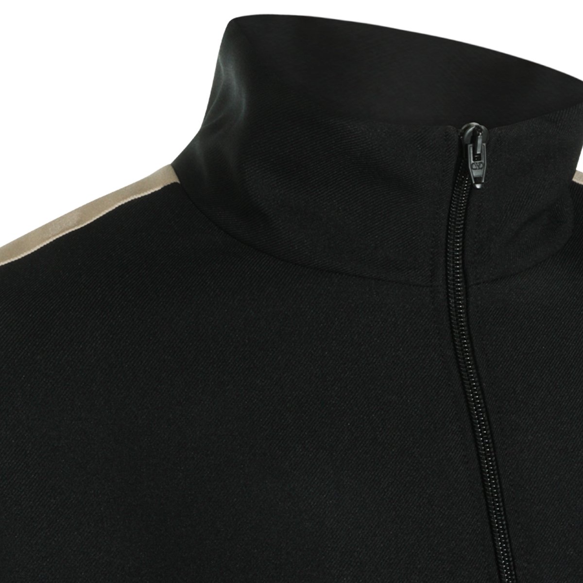 Valentino High Collar Black Sweatshirt With Zip Fastening And Gold Logo Accents Zwart