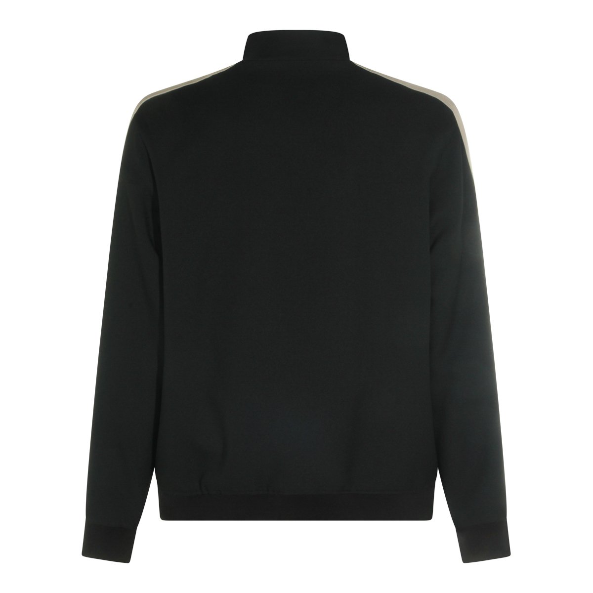 Valentino High Collar Black Sweatshirt With Zip Fastening And Gold Logo Accents Zwart