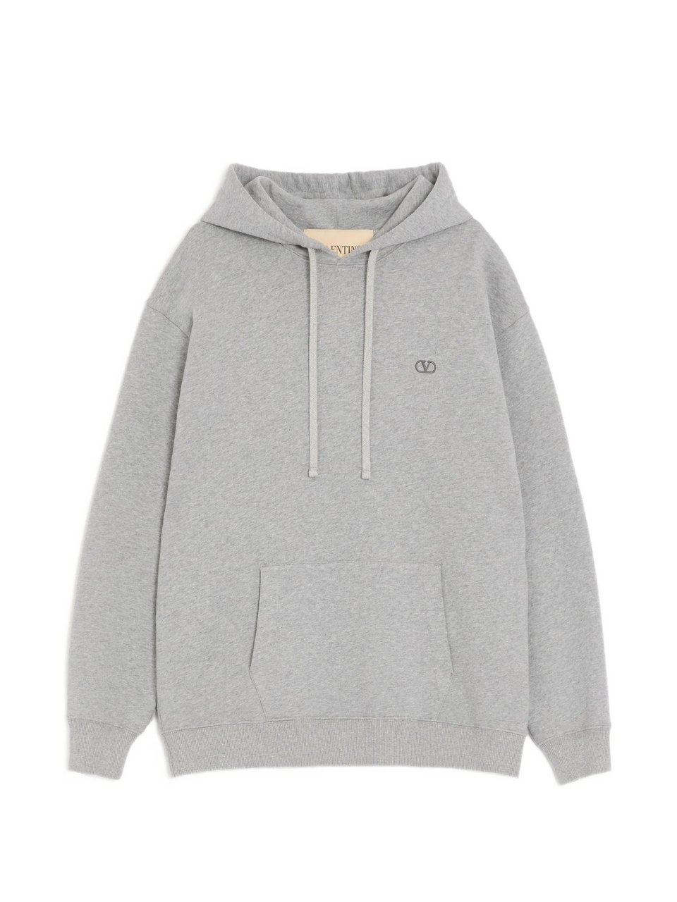 Valentino Light Grey Jersey Felpa Cotton Hoodie Wit