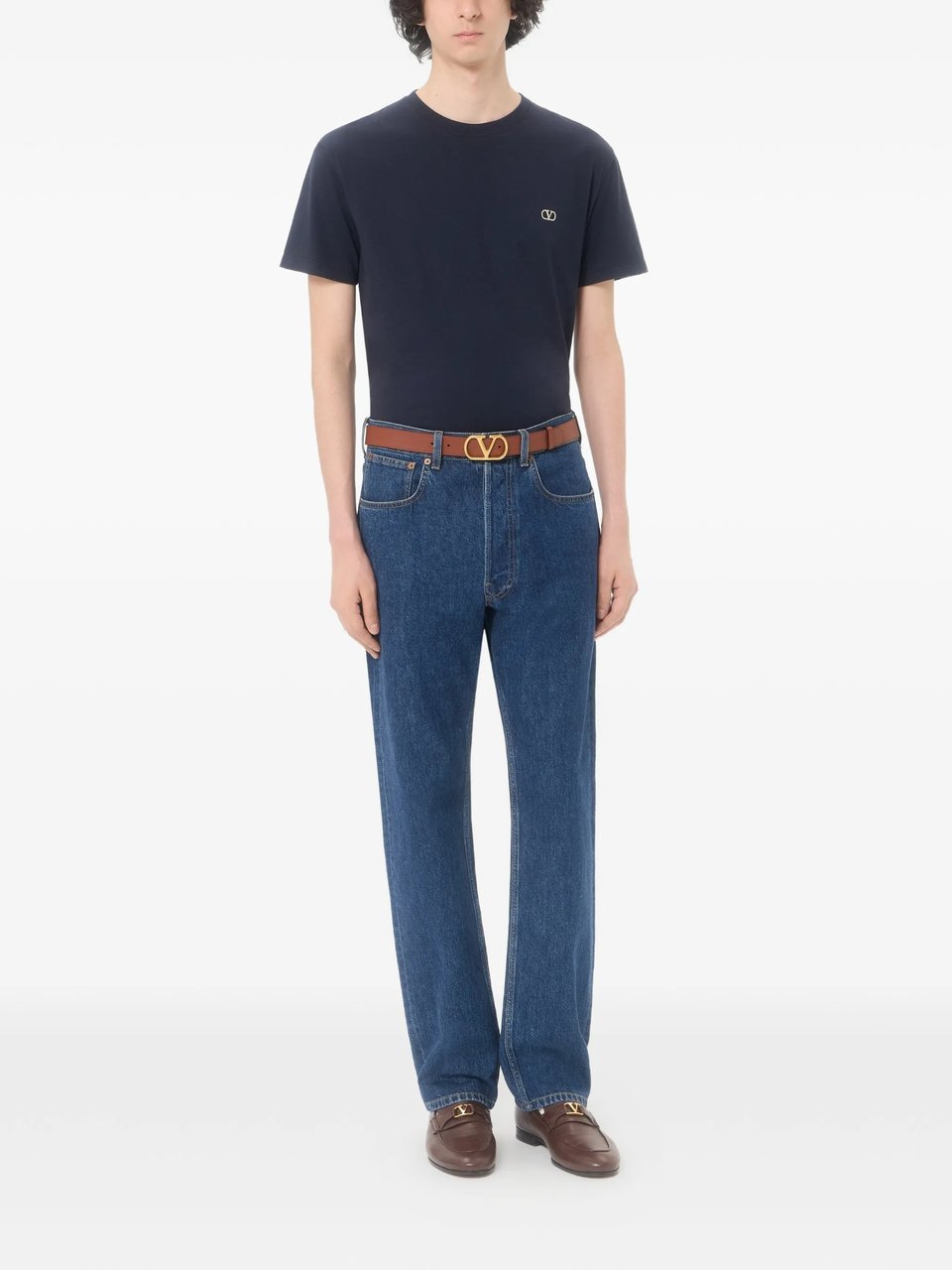 Valentino White Short-Sleeve Cotton T-Shirt Blauw