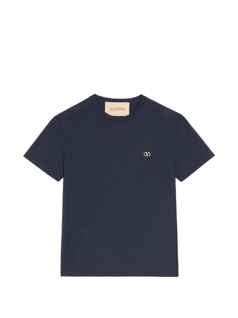 Valentino White Short-Sleeve Cotton T-Shirt Blauw
