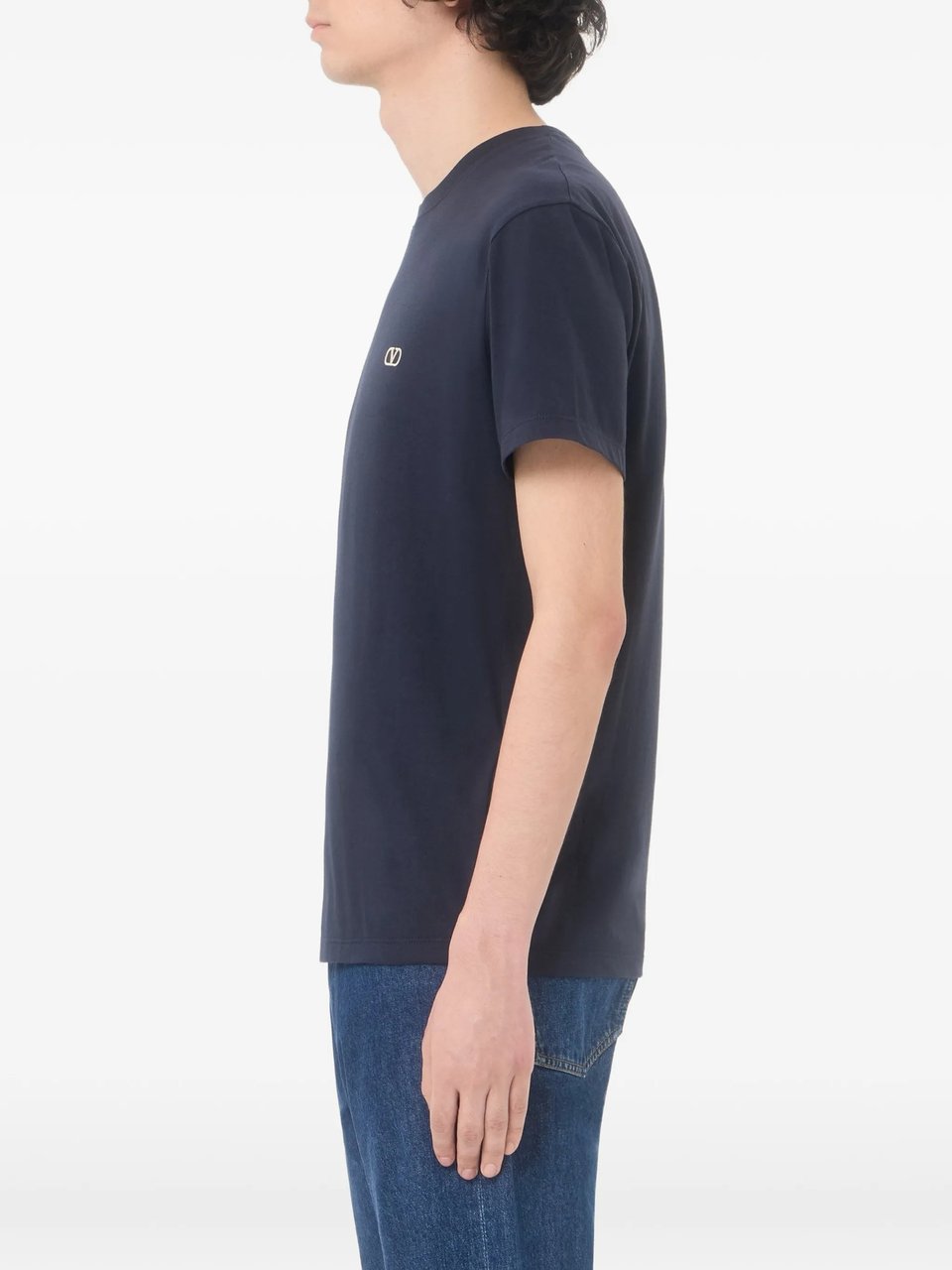 Valentino White Short-Sleeve Cotton T-Shirt Blauw