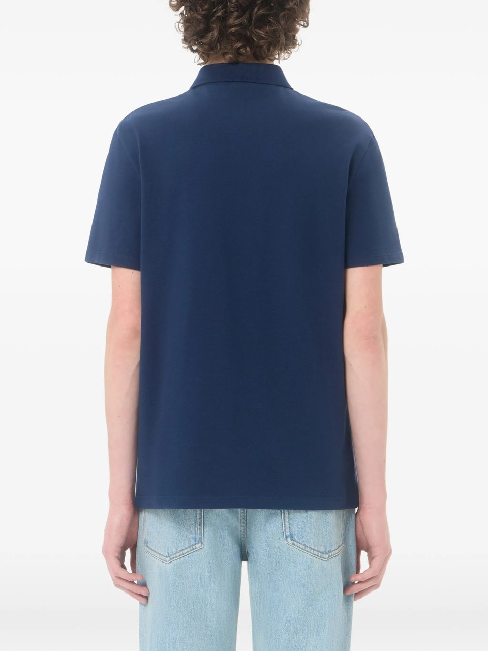 Valentino Structured Collar Cotton Polo Shirt Zwart