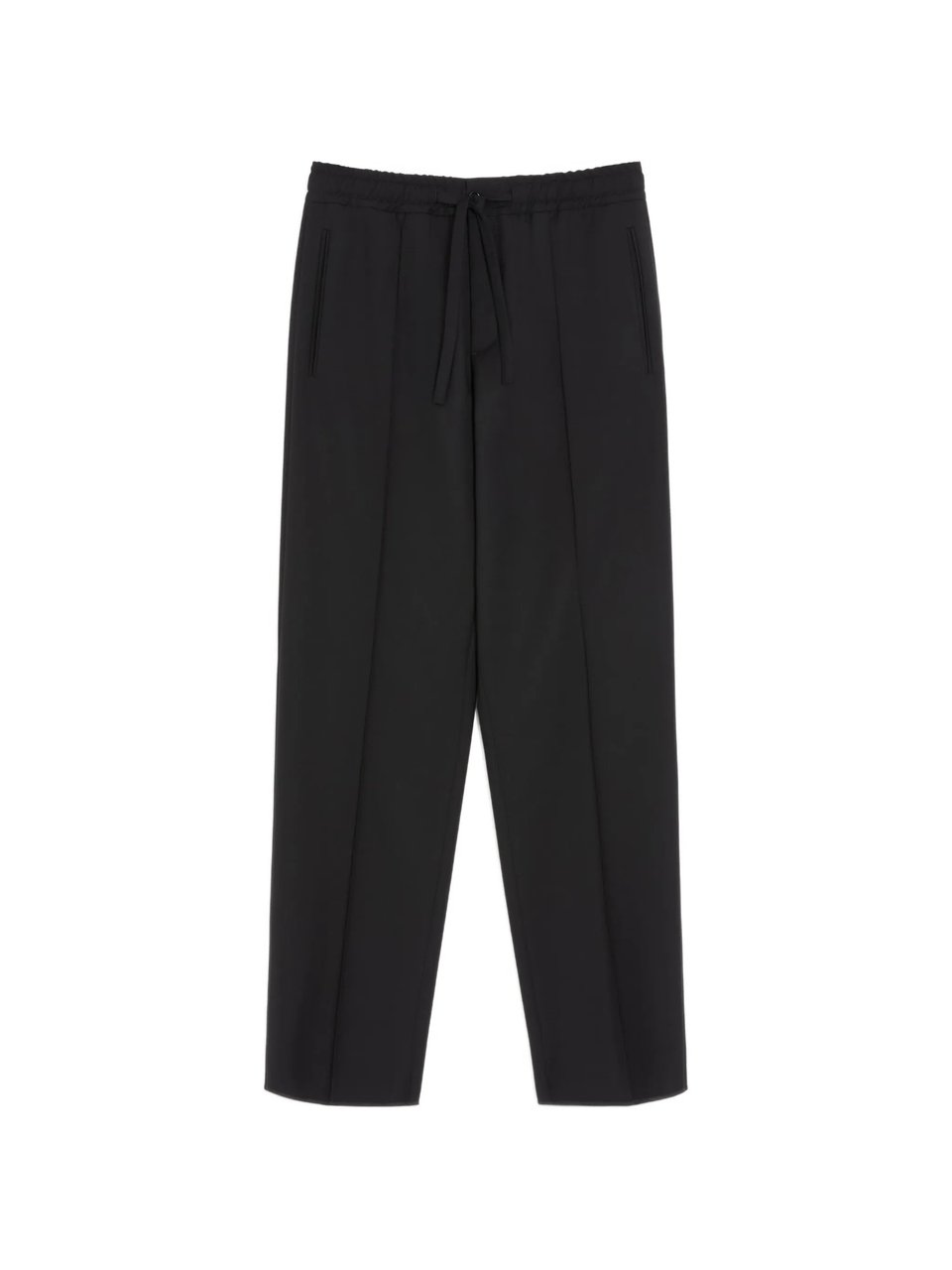 Valentino Pantalone Ricamo V Logo Mohair Trousers Zwart