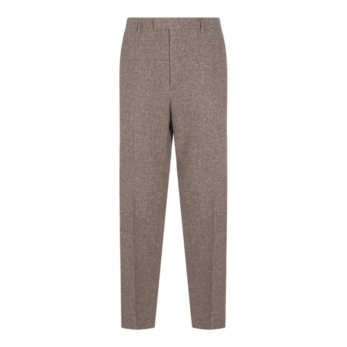 Valentino Tailored Trousers with Textured Fabric and Concealed Fastening Bruin