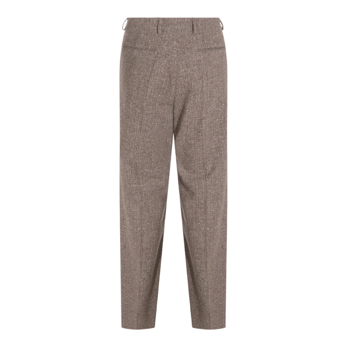 Valentino Tailored Trousers with Textured Fabric and Concealed Fastening Bruin