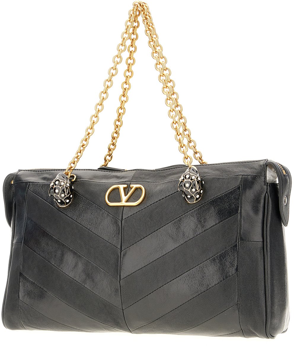 Valentino Garavani Multicolor leather Panthea shoulder bag Zwart