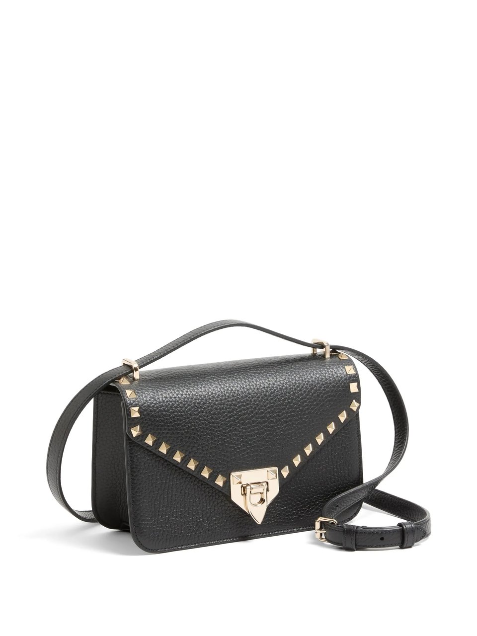 Valentino Rockstud Small Textured Leather Bag Zwart