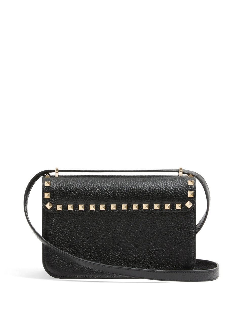 Valentino Rockstud Small Textured Leather Bag Zwart