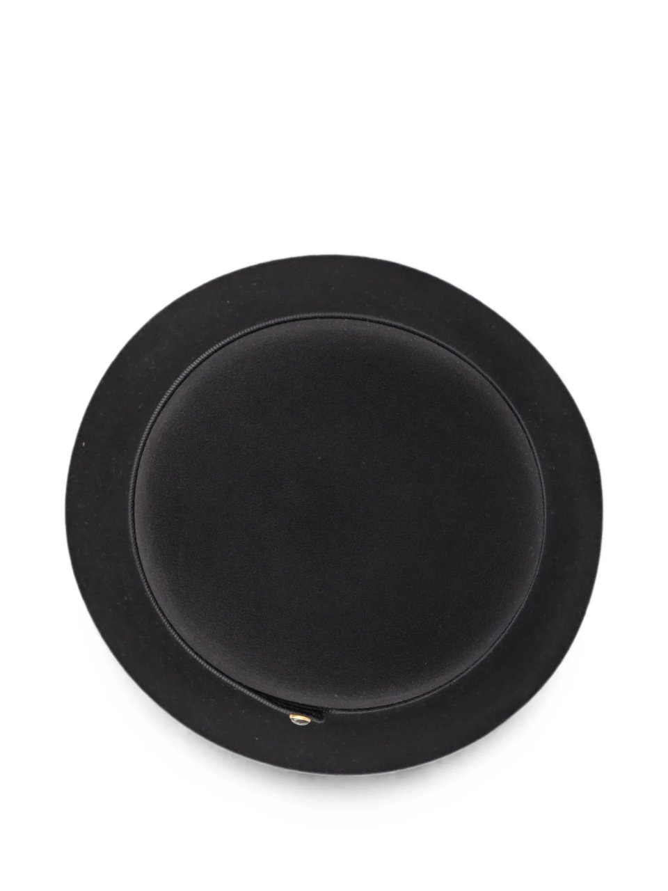 Valentino Black Merino Bucket Hat with Grosgrain Ribbon and Metallic Logo Zwart