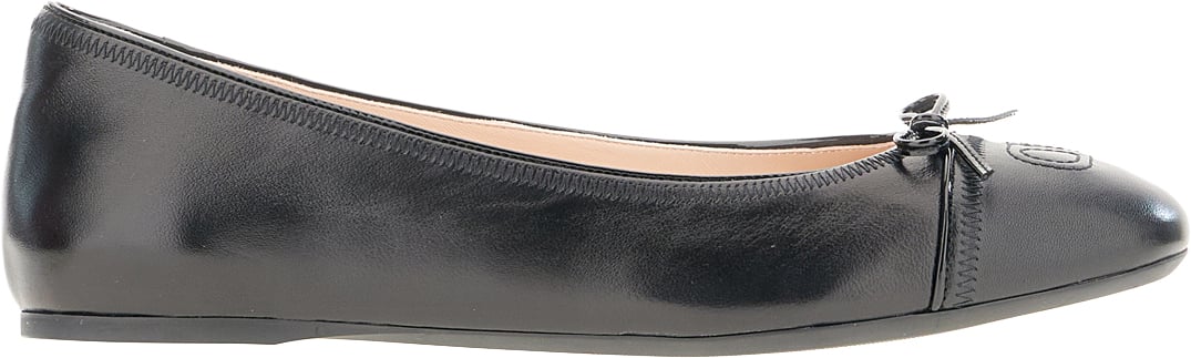 Valentino Garavani Black leather ballerinas Zwart