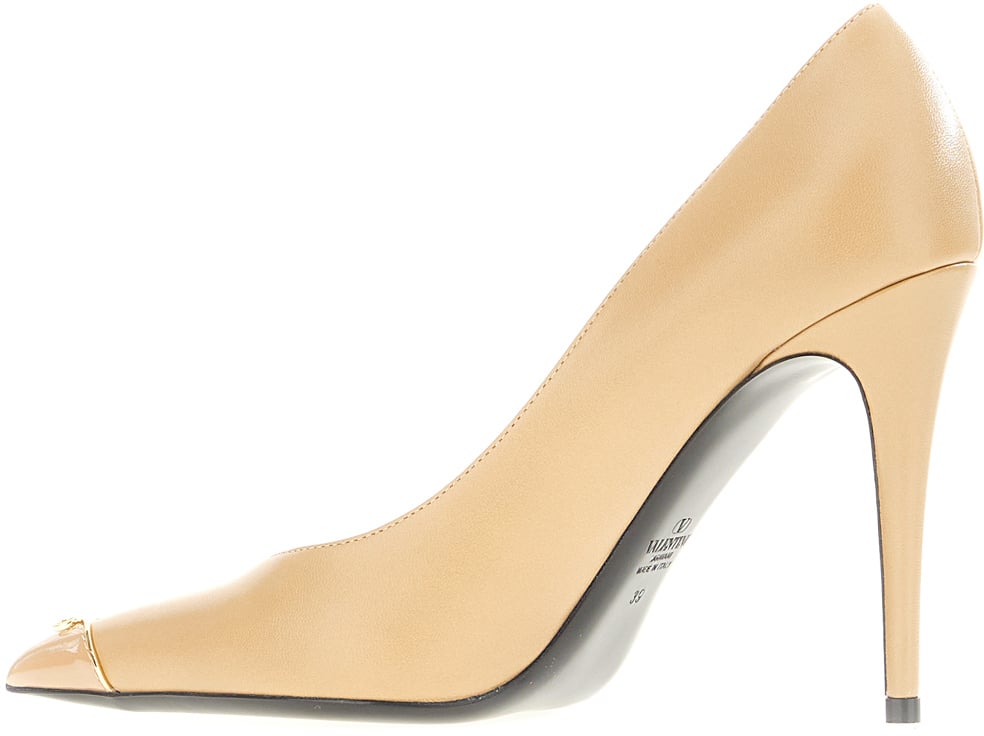 Valentino Garavani Camel leather pumps Bruin