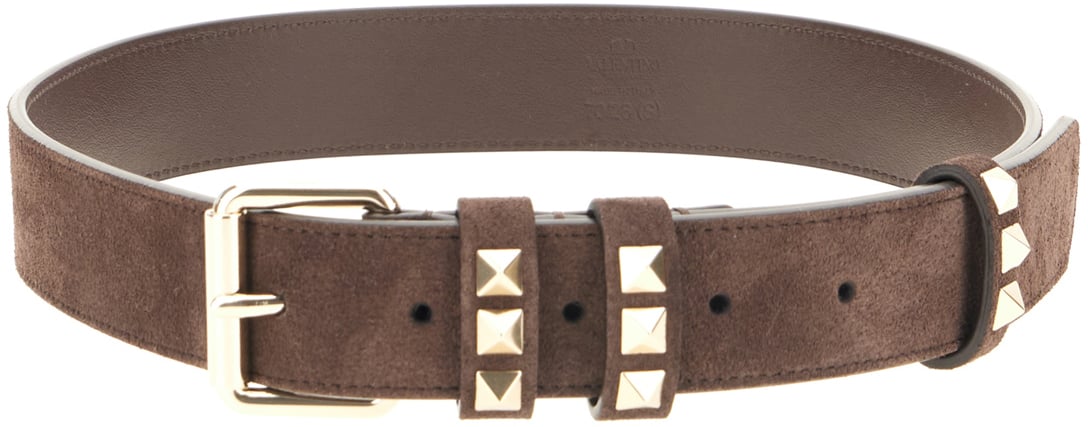Valentino Garavani Chocolate suede belt Bruin
